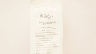 DePuy 2141221 Mitek Threaded Clear Cannula with Obturator 8.5mm x 90mm(x)